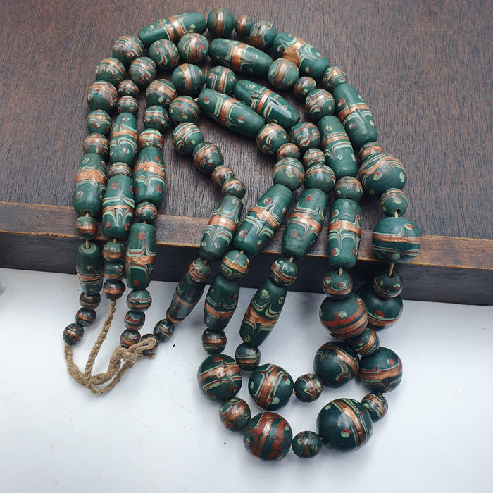 East Oasis Vintage Fancy Venetian Style Trade Beads Multicolour Long Strand