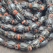 Vintage black chevron venetian style multilayers glass beads necklace . chb-12