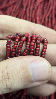 venetian czech whiteheart trade beads irregular shape strand 3mm-3.5mm