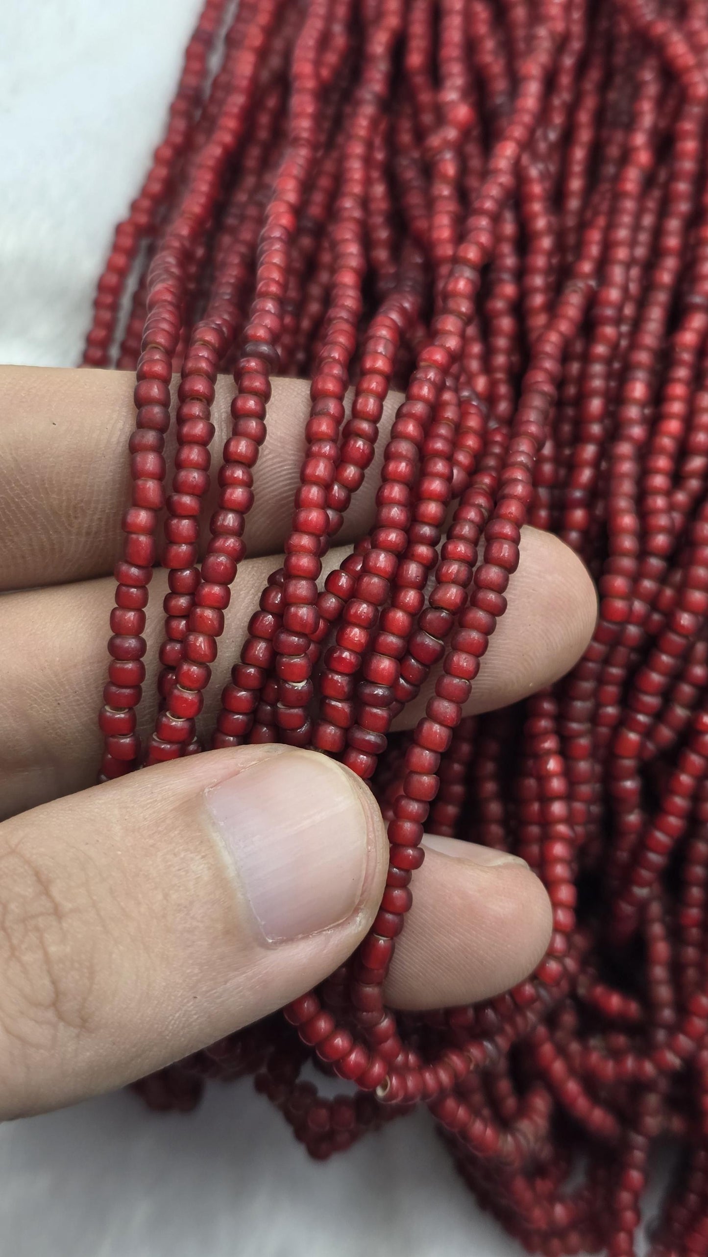 venetian czech whiteheart trade beads irregular shape strand 3mm-3.5mm