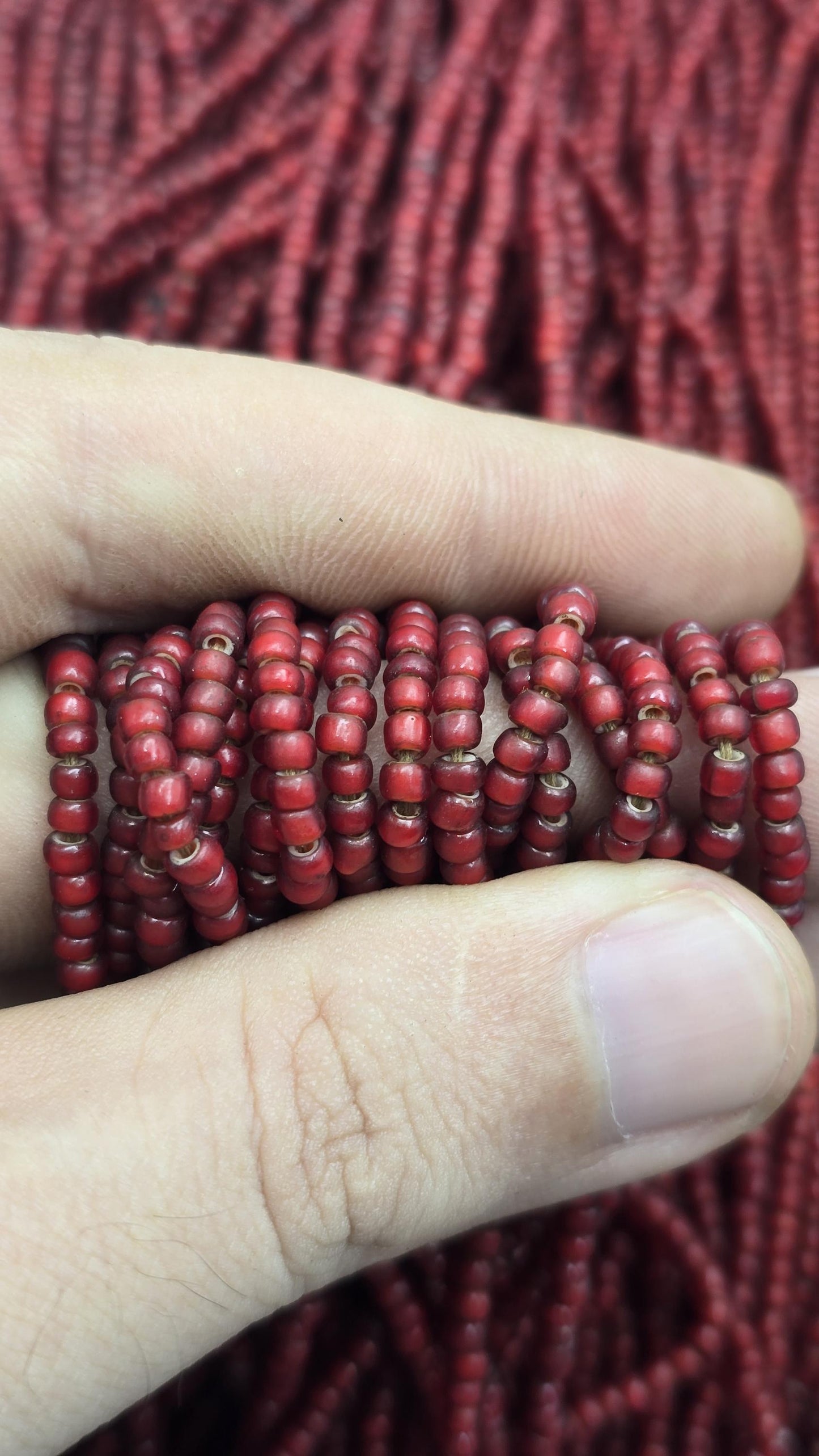 venetian czech whiteheart trade beads irregular shape strand 3mm-3.5mm