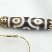Rare 6 eyes tibetan nepalese agate bead dzi pendant necklace