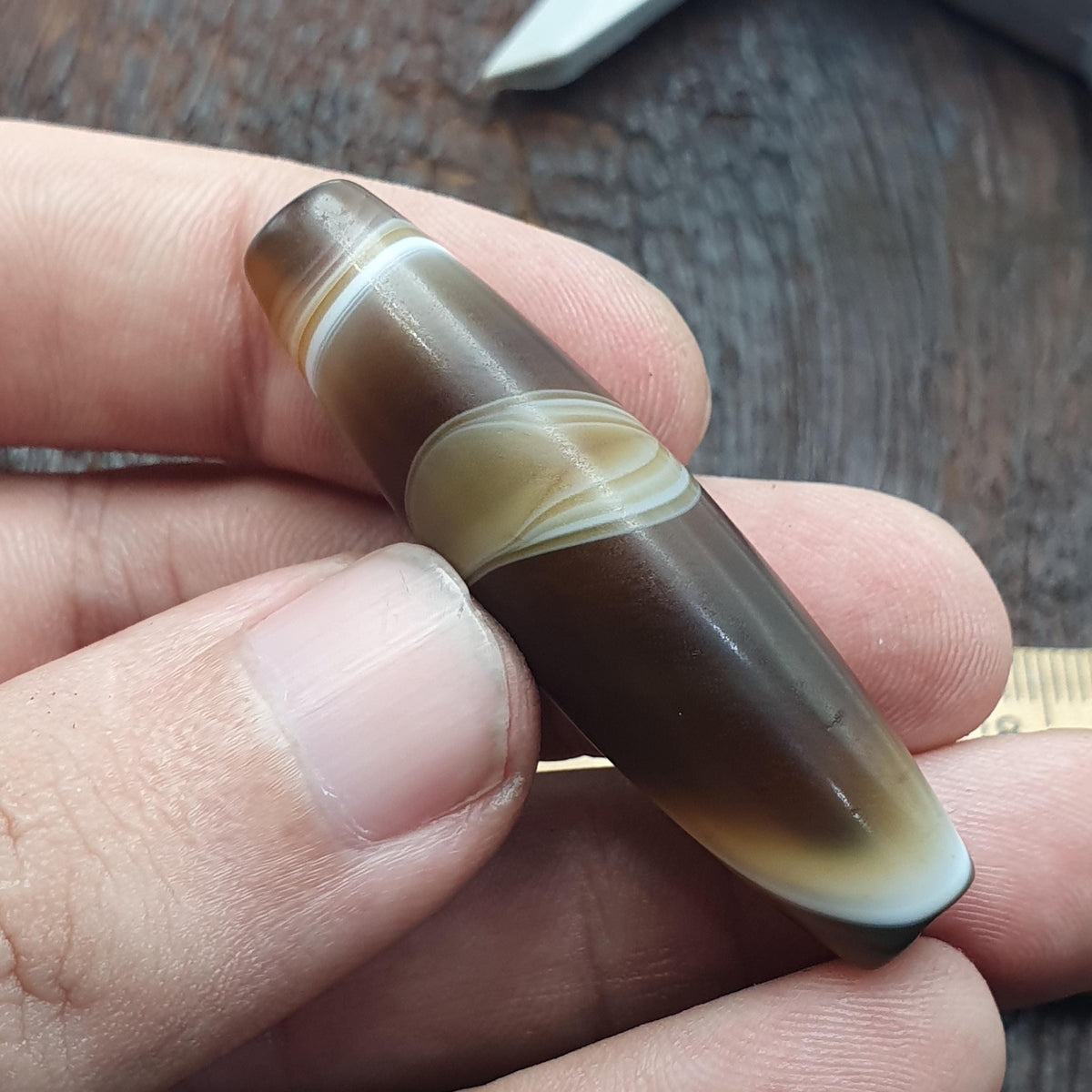 Huge himalayan tibetan agate suleimani bead natural eye pattern agate