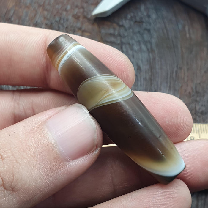 Huge himalayan tibetan agate suleimani bead natural eye pattern agate