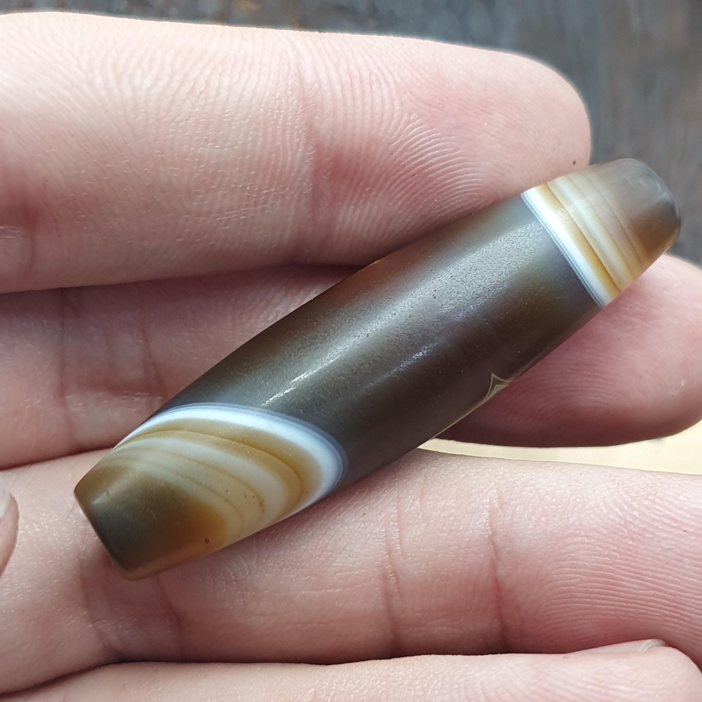 Huge himalayan tibetan agate suleimani bead natural eye pattern agate
