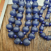 African Beads 9-13Mm, Cobalt Blue Statement Necklace | Antique Glass Strand - Vintage .