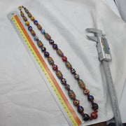 Venetian Style Mix, Boho Chic Necklace | Vintage Glass | 10 Mm Beads, Black Hundred Eyes Skunk, 24 Inches
