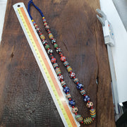 Venetian Style Mix, Boho Necklace, Bold Dot Pattern | Glass Skunk Trade Beads | 26 Inches, 10Mm