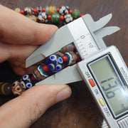 Venetian Style Mix, Boho Necklace, Bold Dot Pattern | Glass Skunk Trade Beads | 26 Inches, 10Mm