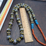 Fancy Venetian Inspired Beads, African Style Necklace | Trade Strand, Multi Colored, Bold Eclectic Palette | 26 Inches