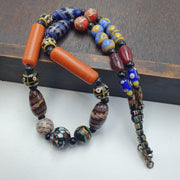 Venetian Style Beads, Vintage Millefiori Necklace | Glass Lampwork | 22 Inches, Multicolor, Handmade In Thailand