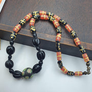 Venetian Style Beads, Vintage Millefiori Necklace | Glass Lampwork | 22 Inches, Multicolor, Handmade In Thailand