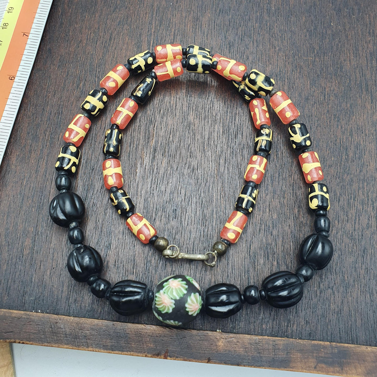 Venetian Style Beads, Vintage Millefiori Necklace | Glass Lampwork | 22 Inches, Multicolor, Handmade In Thailand
