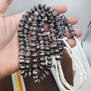 African Style Round, Chevron Strand Necklace, Venetian Inspired Glass | Multicolor Pattern | 20 Inch, 9-9.5 Mm Beads