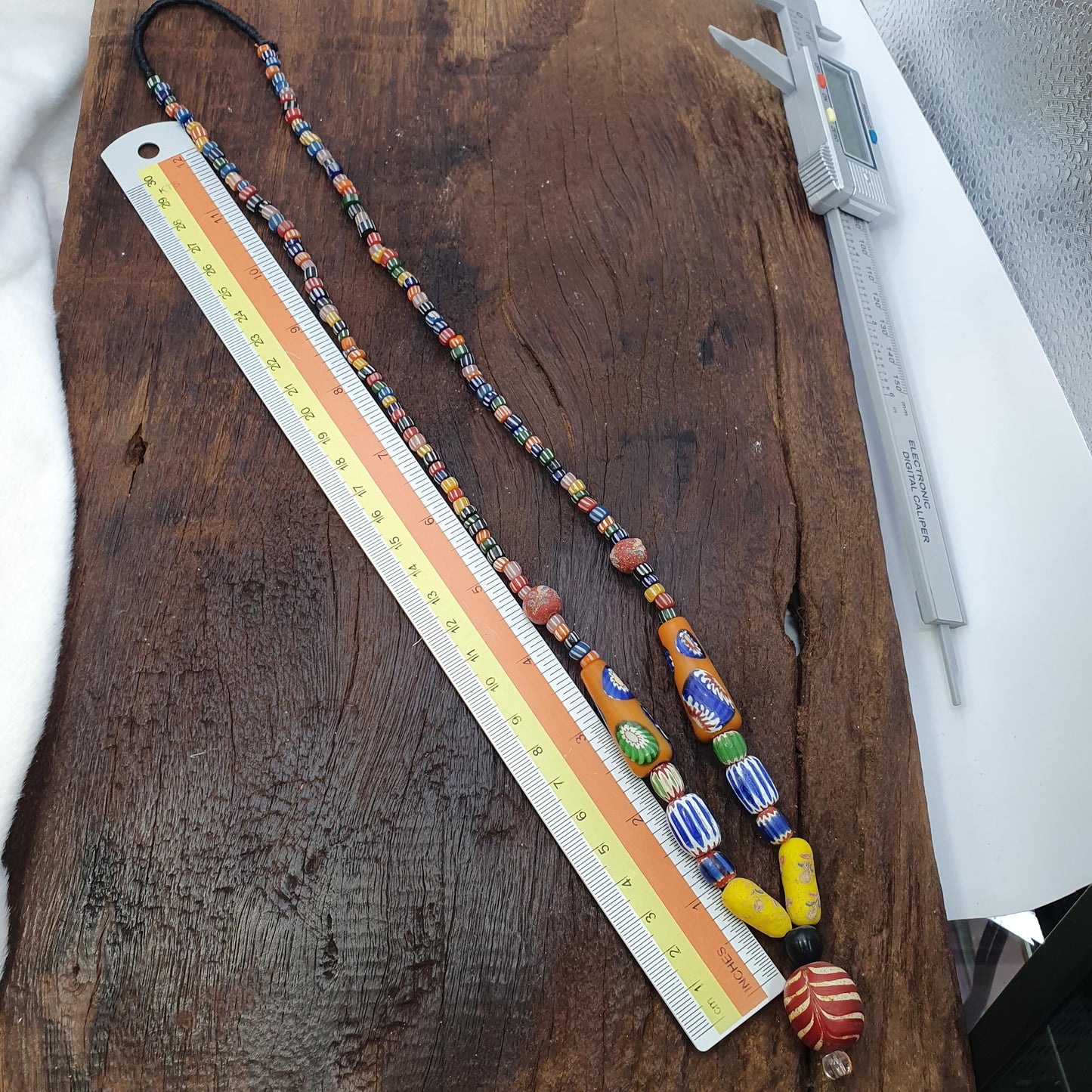 Handcrafted Glass Statement Necklace with Large Swirl Orb Pendant, Colorful Chevron Artisan Jewelry, Unique Gift for Her