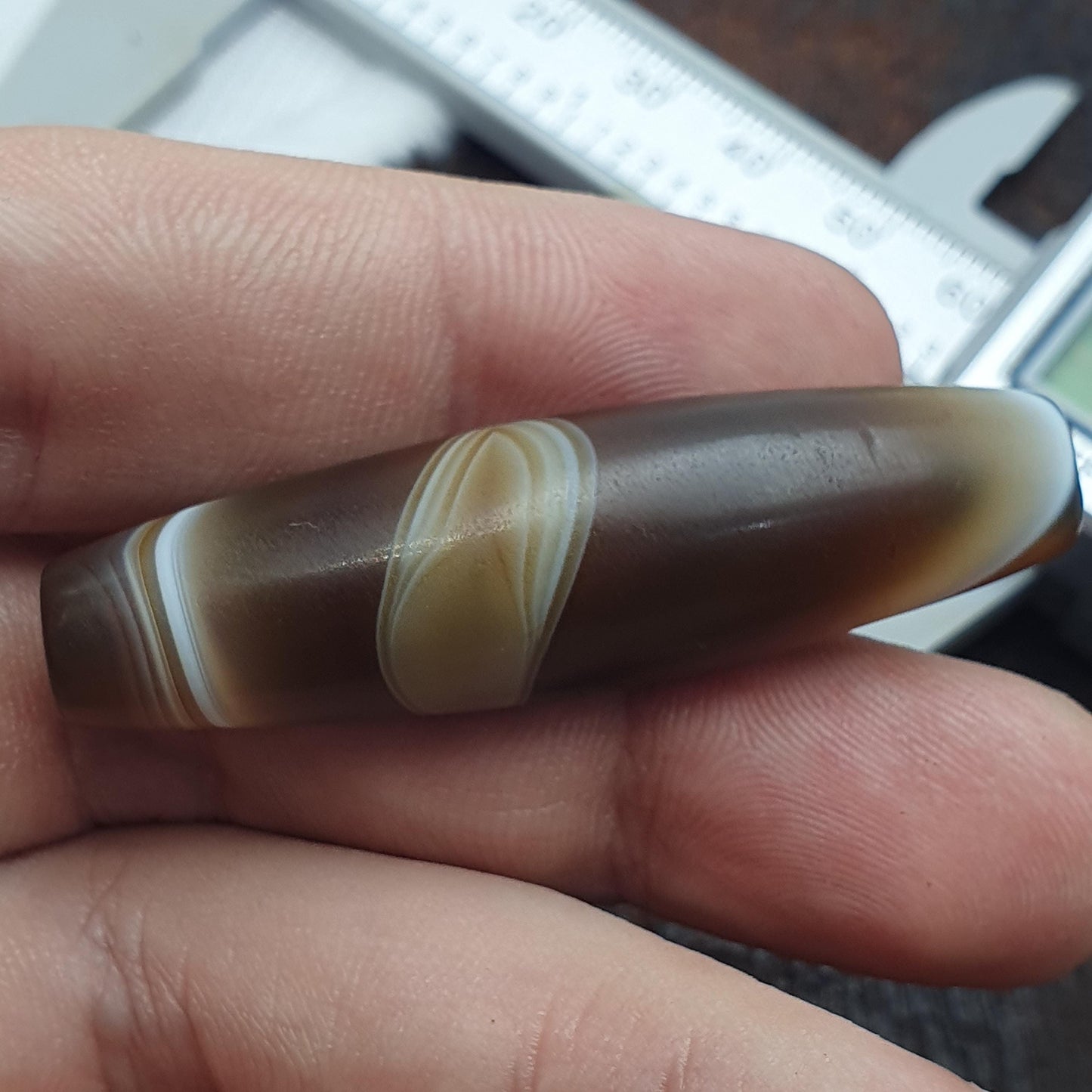 Huge himalayan tibetan agate suleimani bead natural eye pattern agate