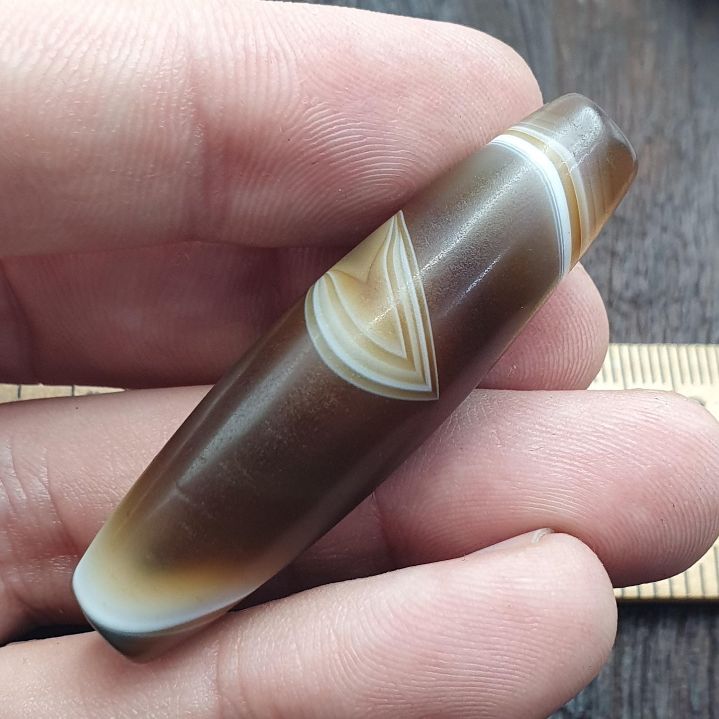 Huge himalayan tibetan agate suleimani bead natural eye pattern agate