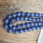 African Beads 9-13Mm, Cobalt Blue Statement Necklace | Antique Glass Strand - Vintage .