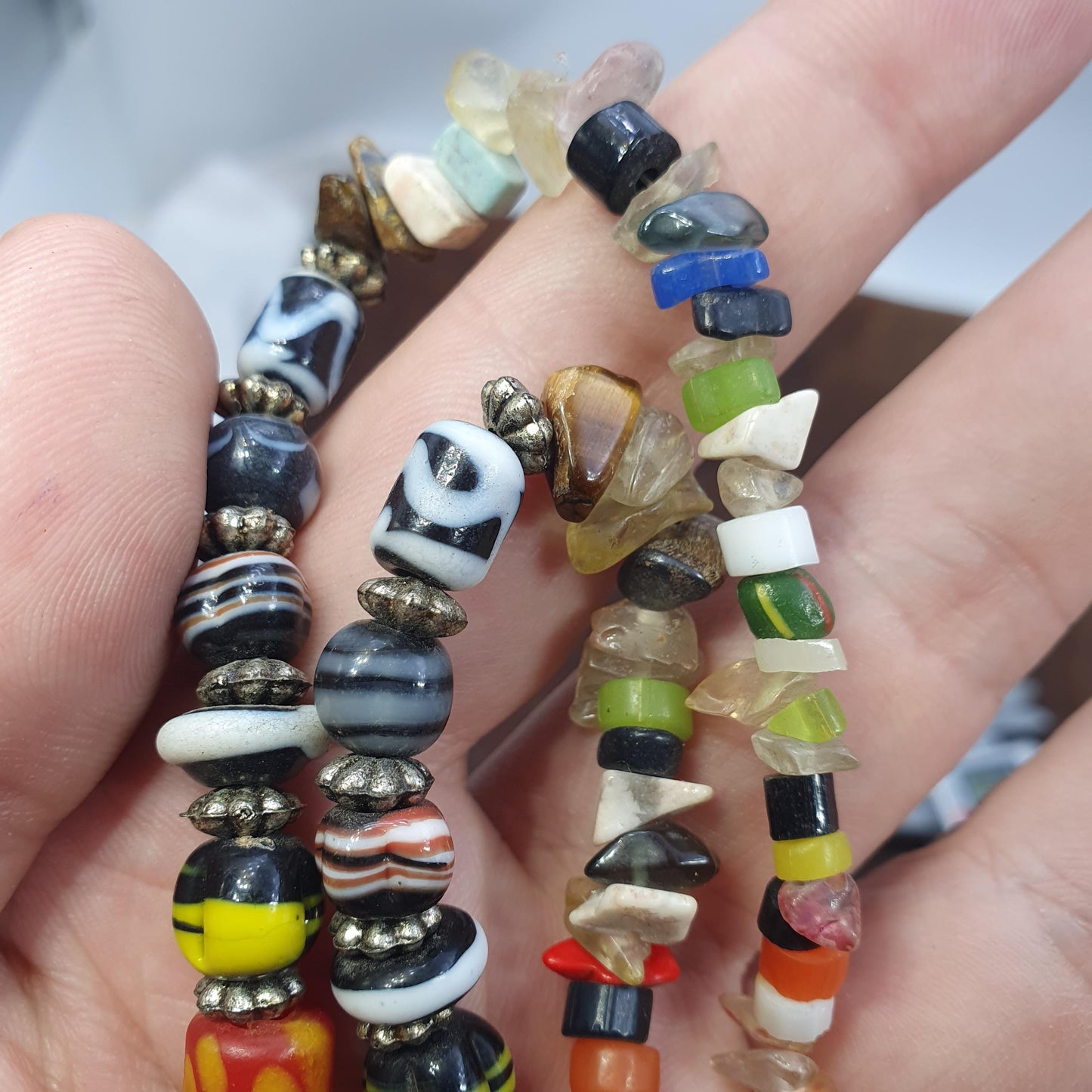 Venetian style Beads Necklace, Yellow Bumblebee Glass Jewelry, Unique Tribal Statement Piece, Earthy Boho Gift for Her, Artisan Glassware