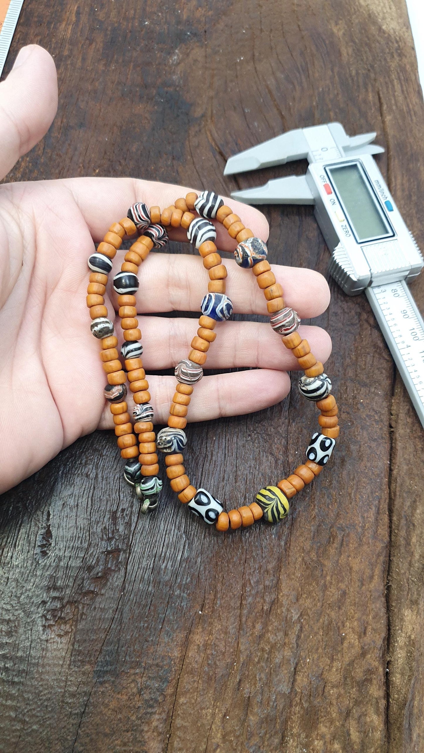 African Style Glass Bead Necklace | Colorful Lampwork Venetian Style Millefiori Beads | Boho Tribal Jewelry