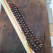 Black Venetian Style, Hundred Red Eyes Necklace | Glass Trade | 10mm Diameter, 20 Inches Long