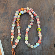 Mixed Millefiori African Style Glass Beads Mosaic Eye Pattern Strand 24 inches Long, Vintage beads, Ethnic Inspiration, Handcrafted Jewelry