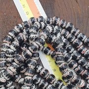 African Style Round, Chevron Strand Necklace, Venetian Inspired Glass | Multicolor Pattern | 20 Inch, 9-9.5 Mm Beads