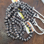 African Style Round, Chevron Strand Necklace, Venetian Inspired Glass | Multicolor Pattern | 20 Inch, 9-9.5 Mm Beads