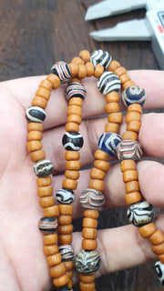 East Oasis African Style Glass Bead Necklace, Colourful Millefiori Lampwork Boho Strand