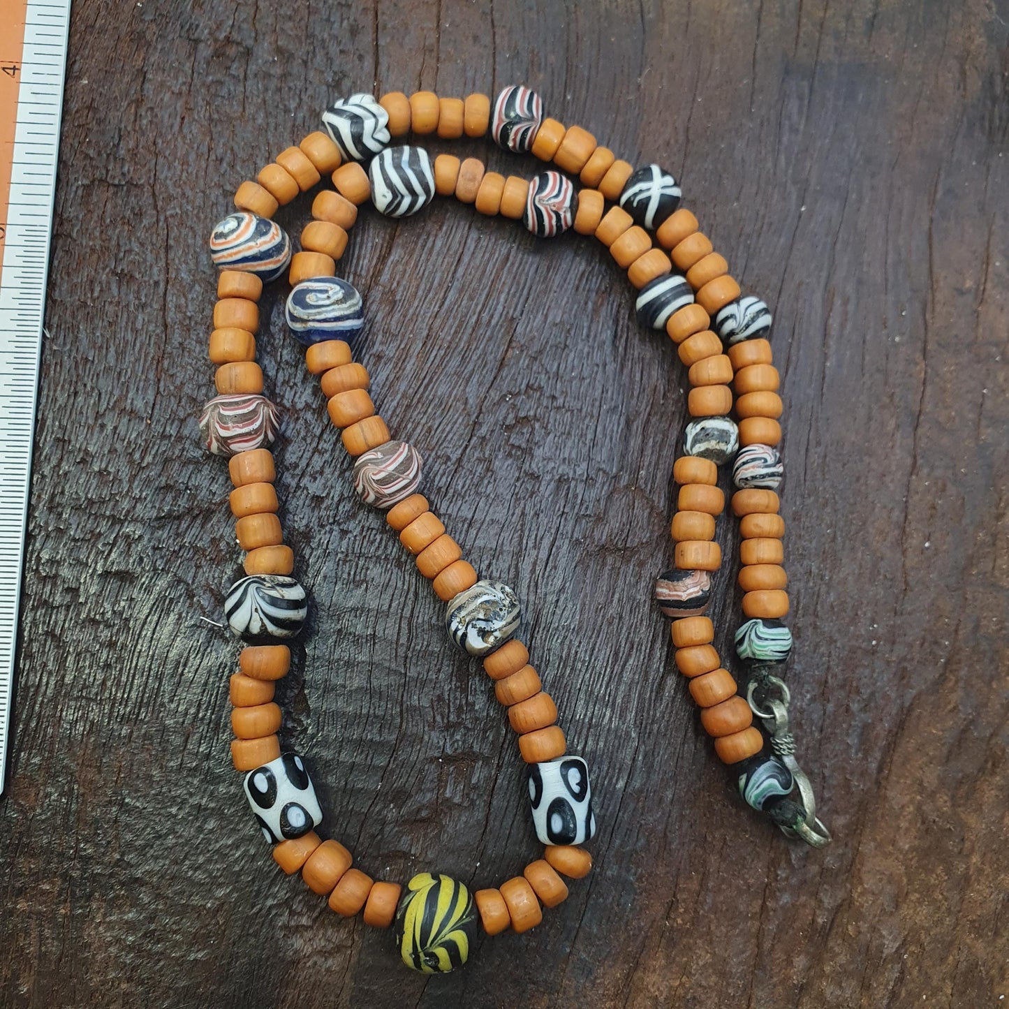 African Style Glass Bead Necklace | Colorful Lampwork Venetian Style Millefiori Beads | Boho Tribal Jewelry
