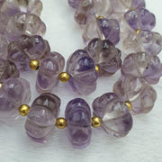Vintage amethyst carving gemstone melon shape beads necklaces