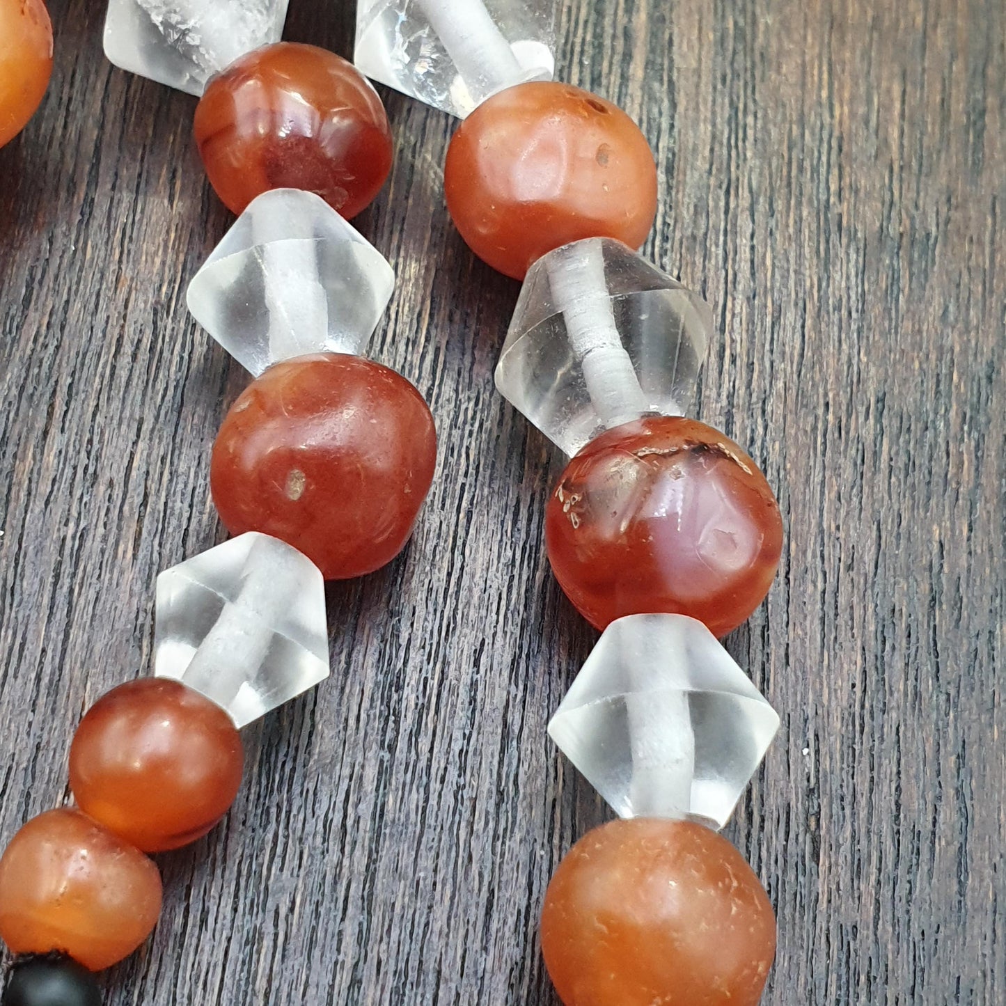 Old ancient Persian Agate Himalayan carnelian Quartz Meditation beads necklace