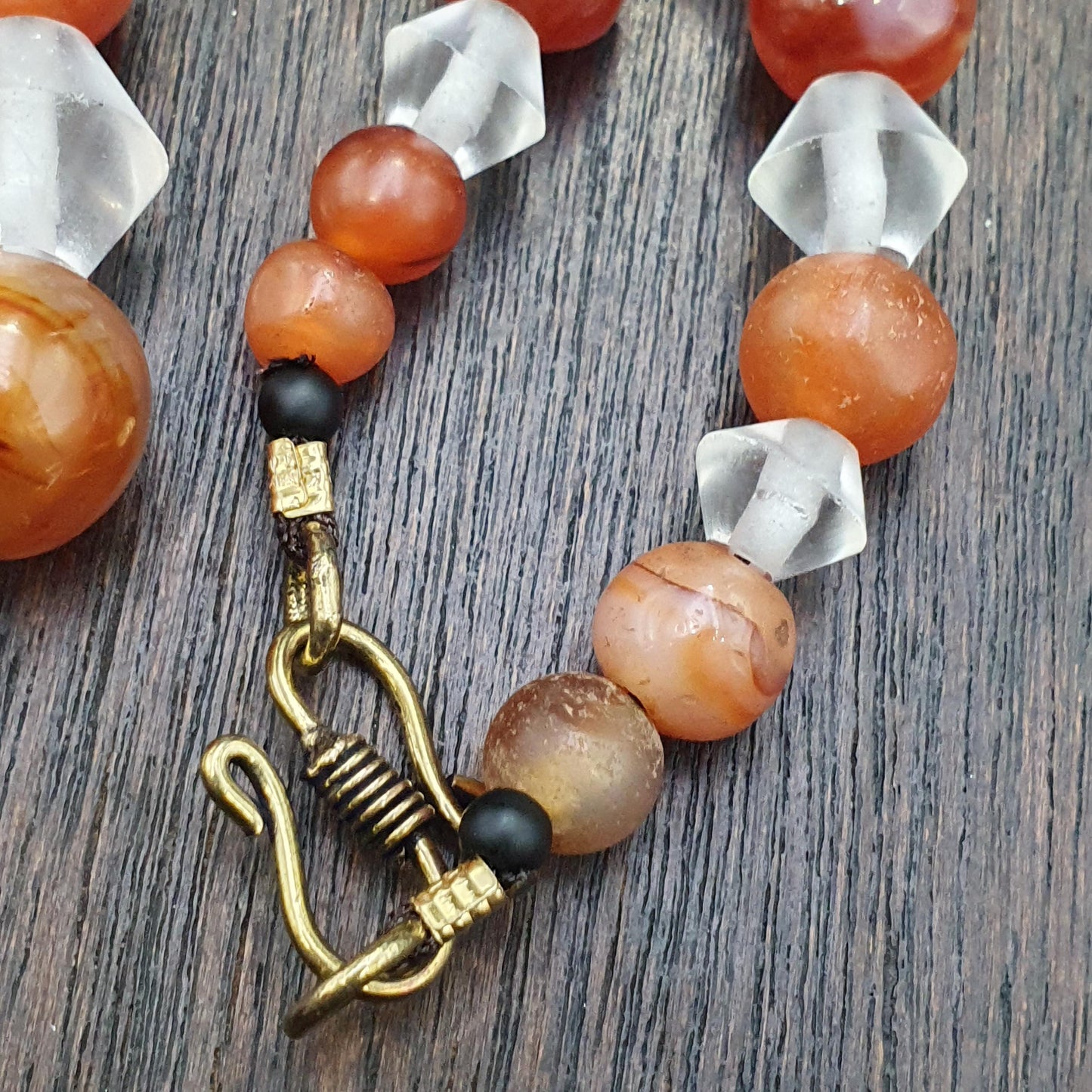 Old ancient Persian Agate Himalayan carnelian Quartz Meditation beads necklace