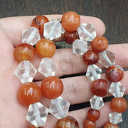 Old ancient Persian Agate Himalayan carnelian Quartz Meditation beads necklace