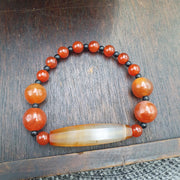Antique African Agate Traded Bead: Rare Himalayas Agate bracelet