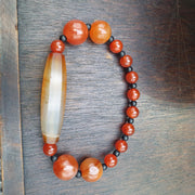 Antique African Agate Traded Bead: Rare Himalayas Agate bracelet