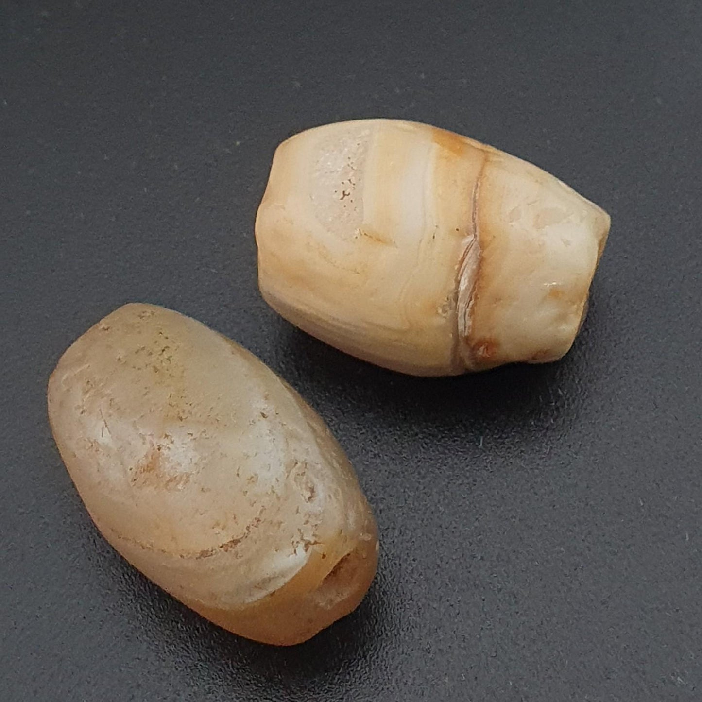 Rare ancient natural eye yemeni suliemani agate beads amulet lot 2 pcs