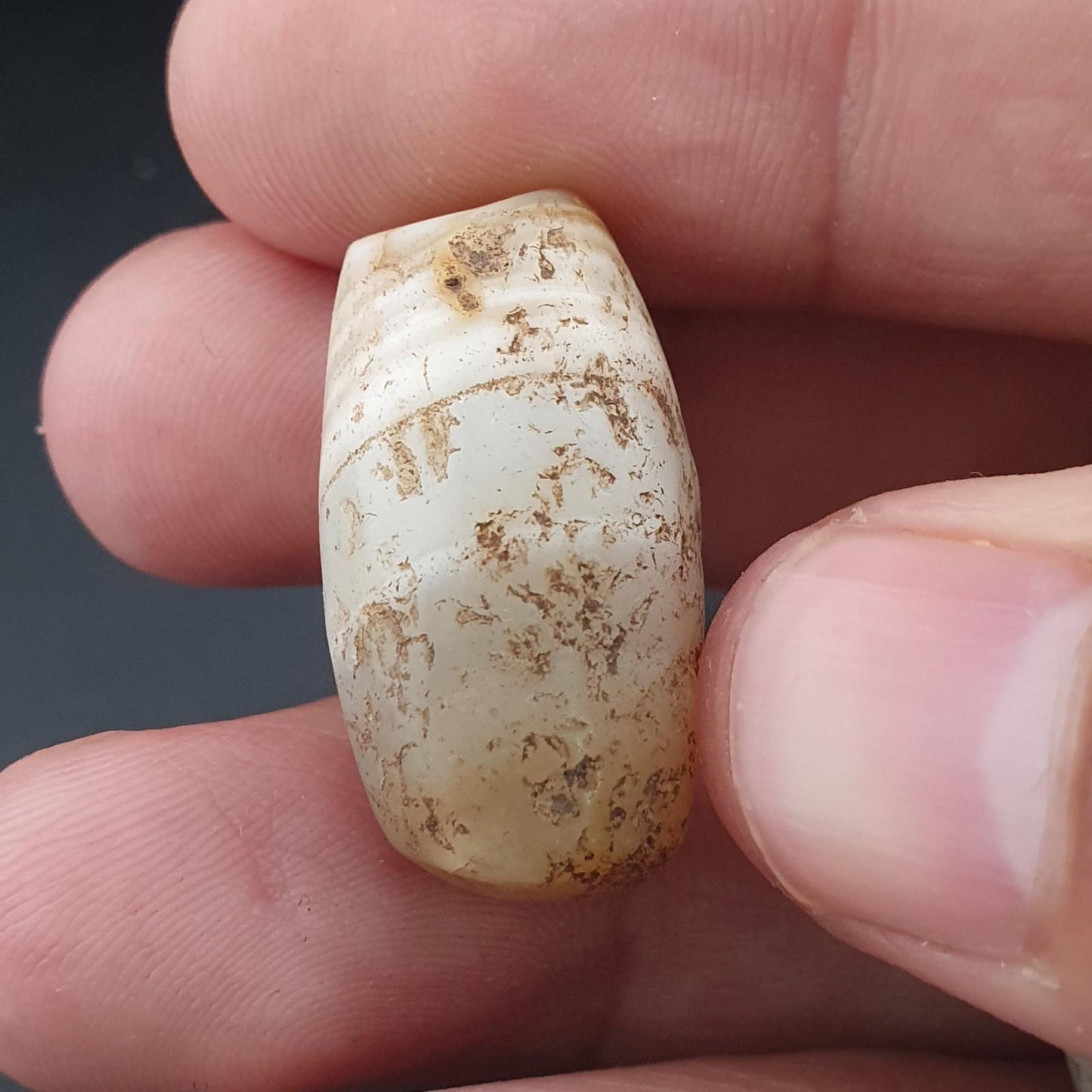 Ancient suliemani natural stripe pattern agate beads amulet lot 3 pcs