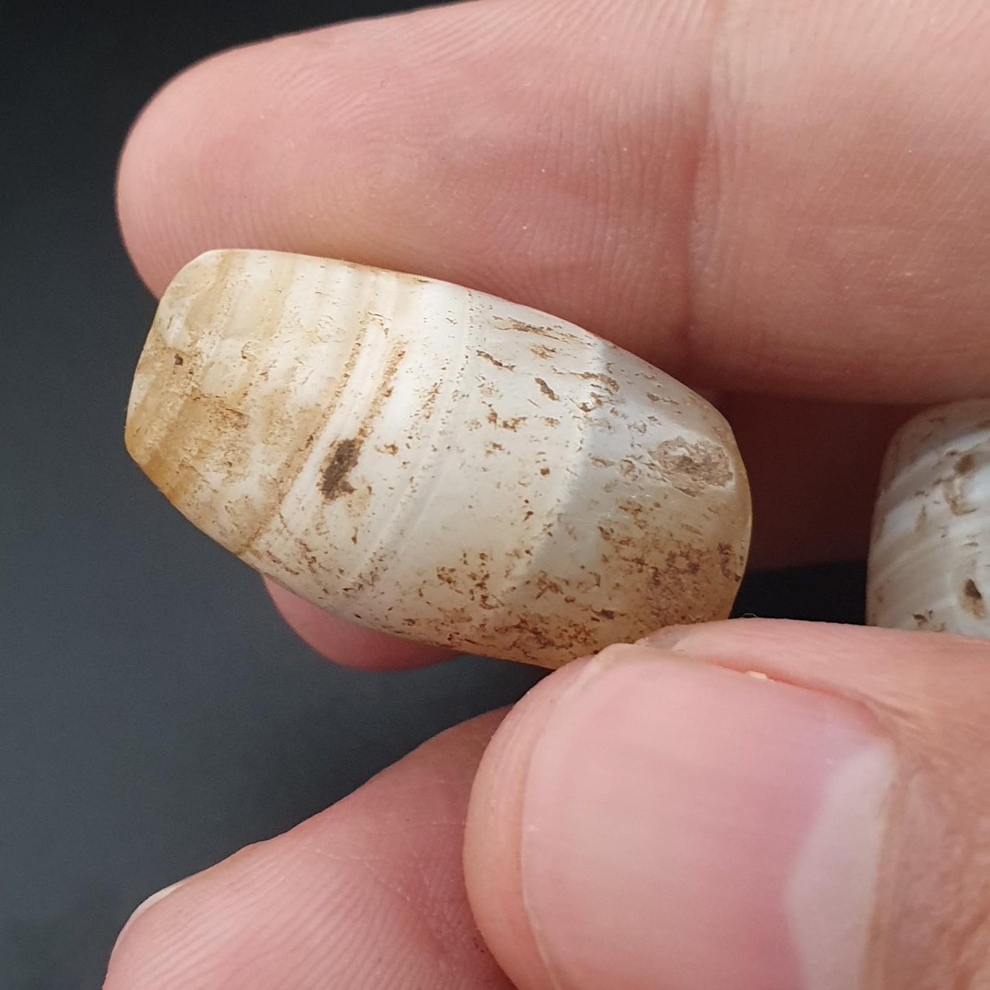 Ancient suliemani natural stripe pattern agate beads amulet lot 3 pcs