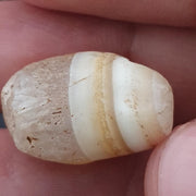 Old Yemeni Suliemani Agate Bead Collection Lot of 4, Natural Stripes