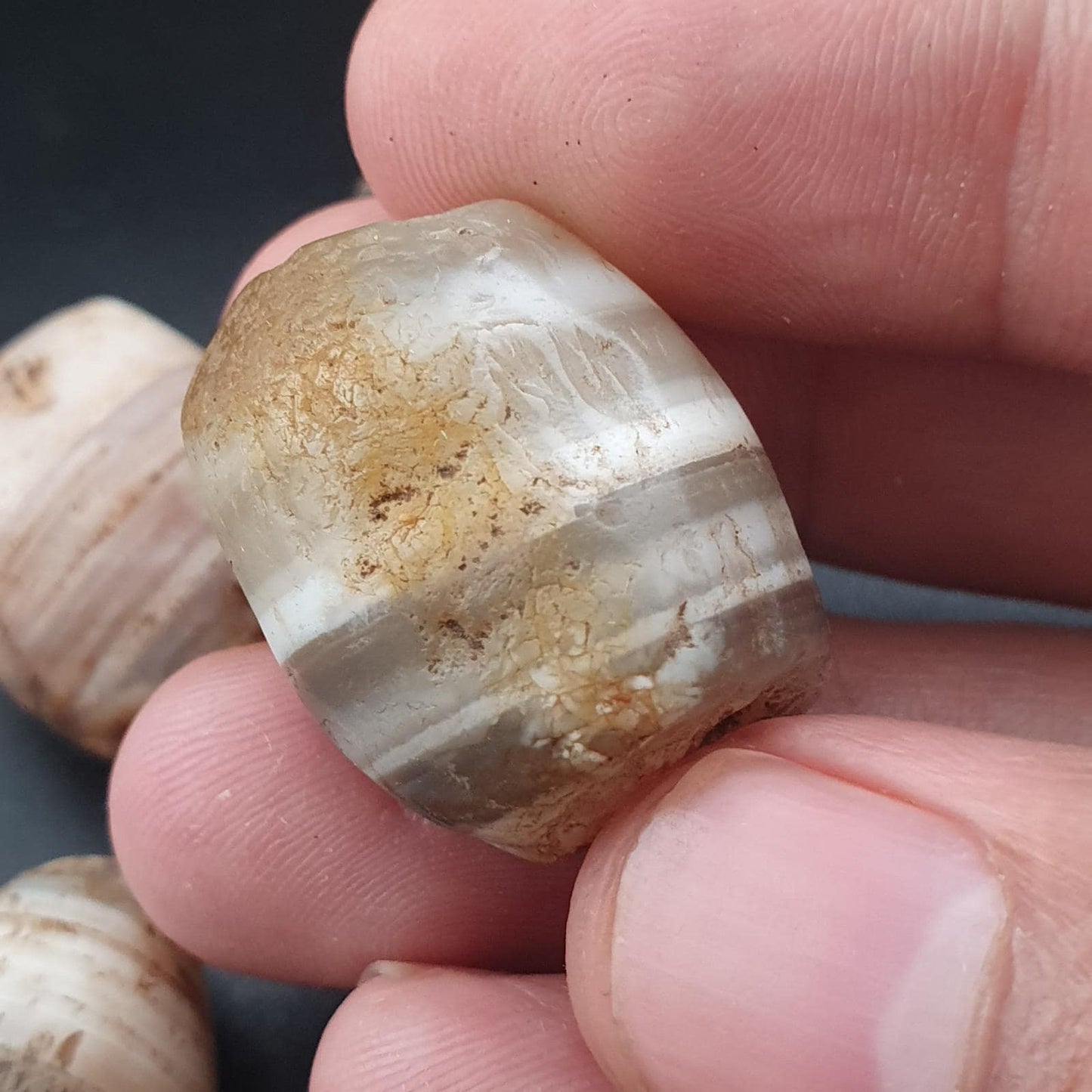 Rare ancient natural suliemani agate beads set of 4