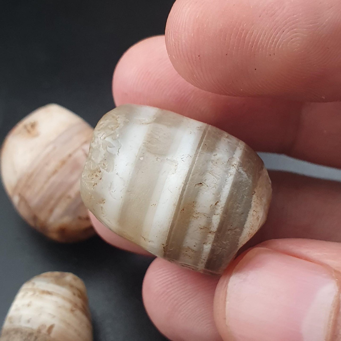 Rare ancient natural suliemani agate beads set of 4