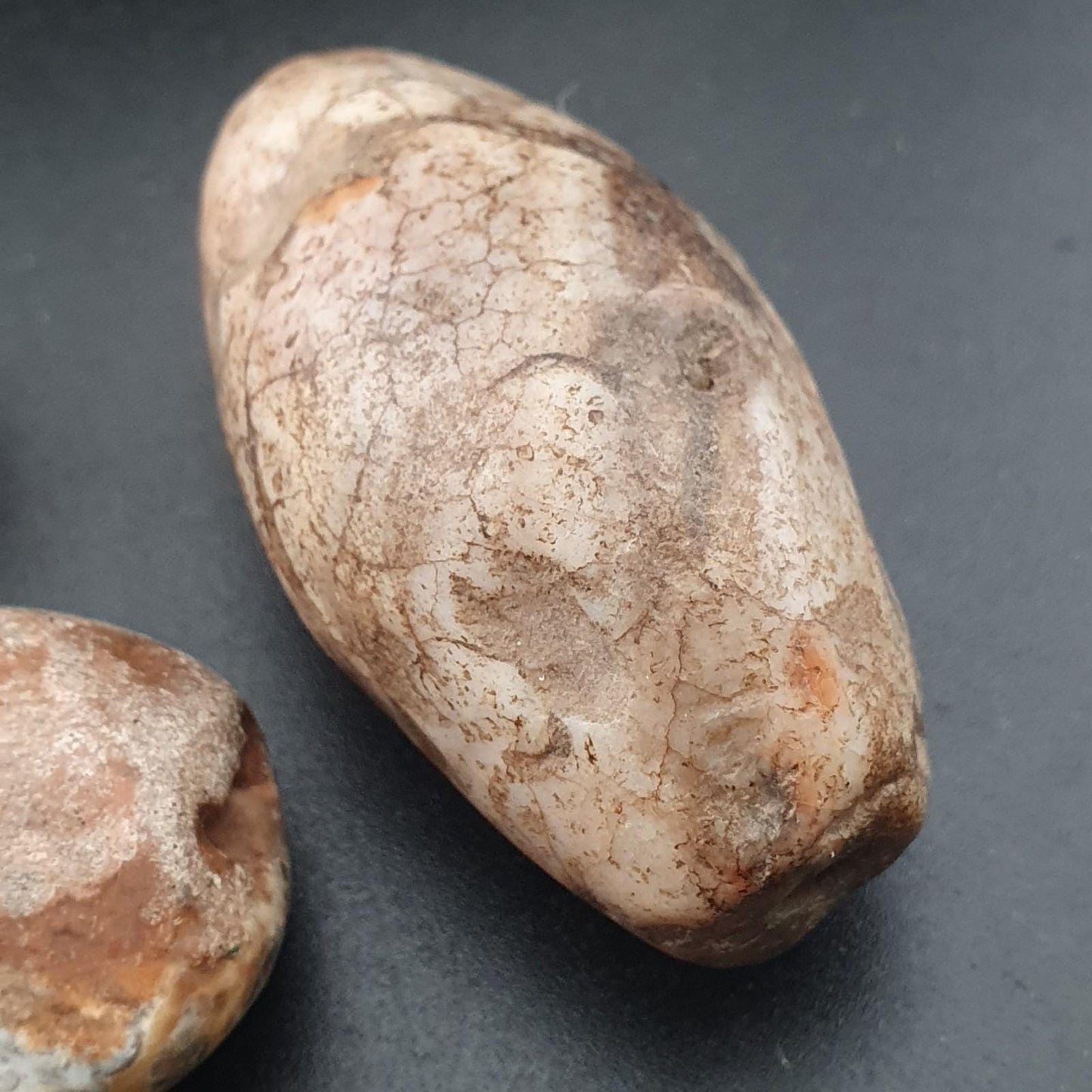 Genuine ancient yemeni suliemani natural stripe pattern agate beads lot of 4