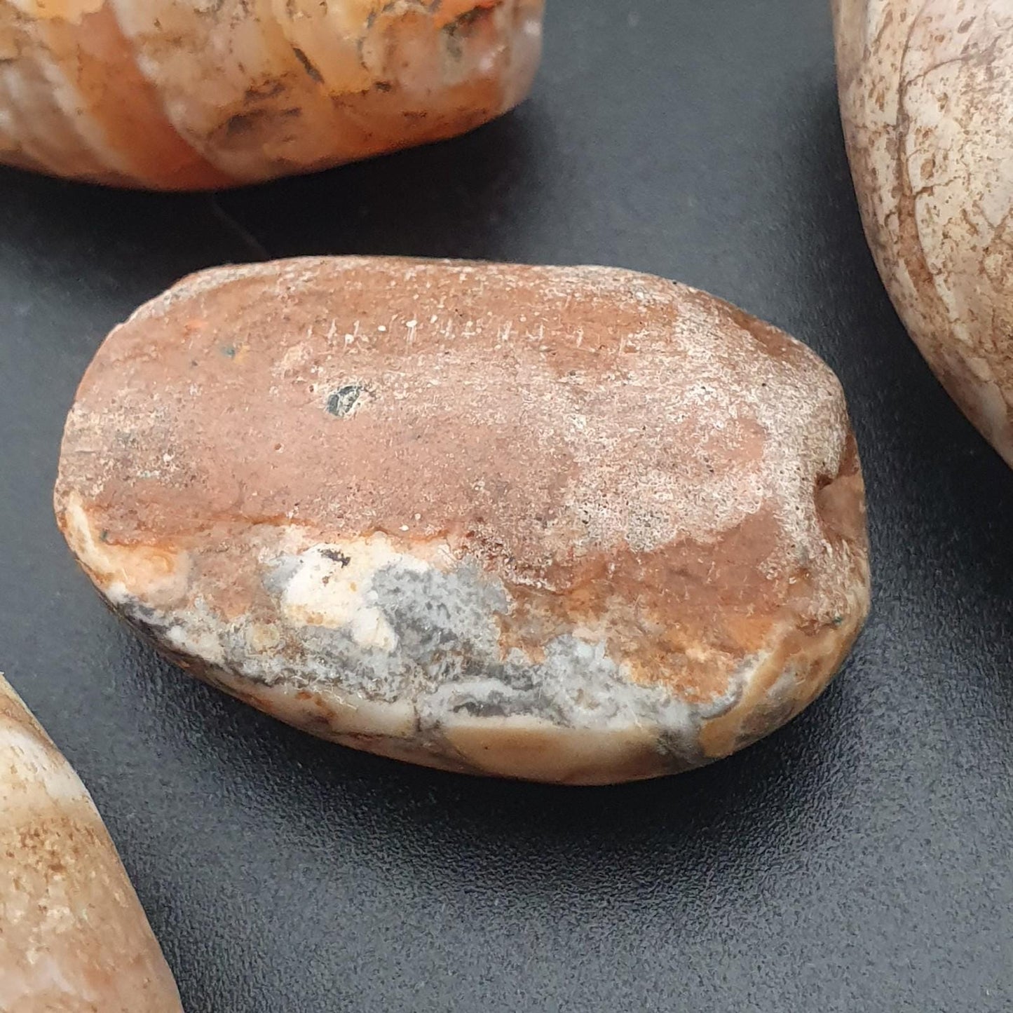 Genuine ancient yemeni suliemani natural stripe pattern agate beads lot of 4