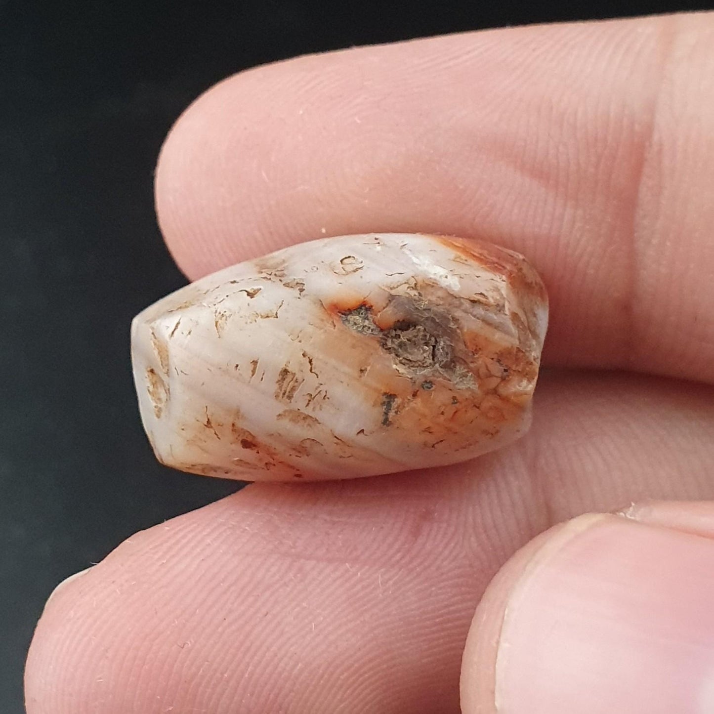 Rare ancient yemeni suliemani agate beads natural stripe pattern lot of 3