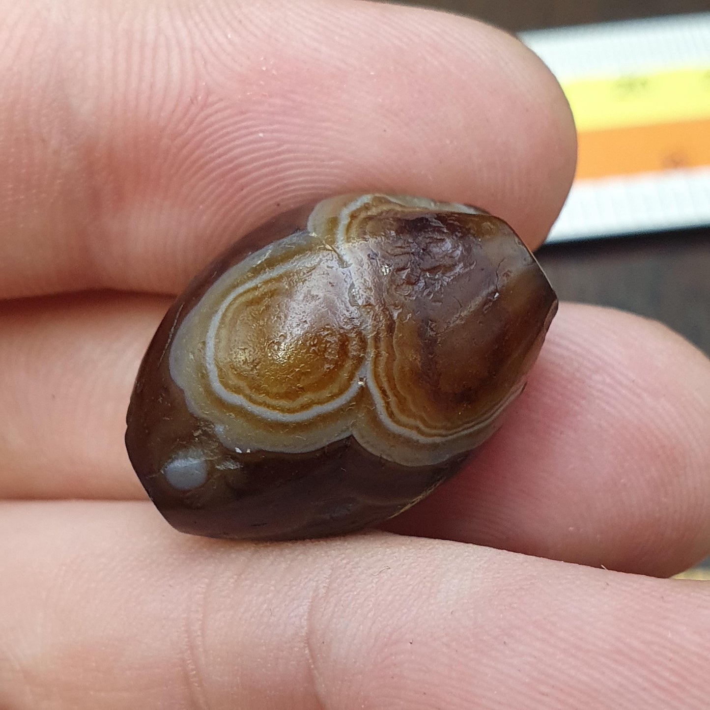 Authentic Ancient Sasanian Empire Agate Stone Bead - 3rd-7th Century AD ancient Yemeni Middle Eastern Agate bead amulet