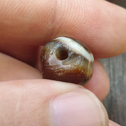 Authentic Ancient Sasanian Agate Bead, Genuine Banded Agate Silk Road Artifact, Rare Eye Bead Jewelry Supply, Earthy Brown Toned Stone