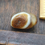 Authentic Ancient Sasanian Agate Bead, Genuine Banded Agate Silk Road Artifact, Rare Eye Bead Jewelry Supply, Earthy Brown Toned Stone