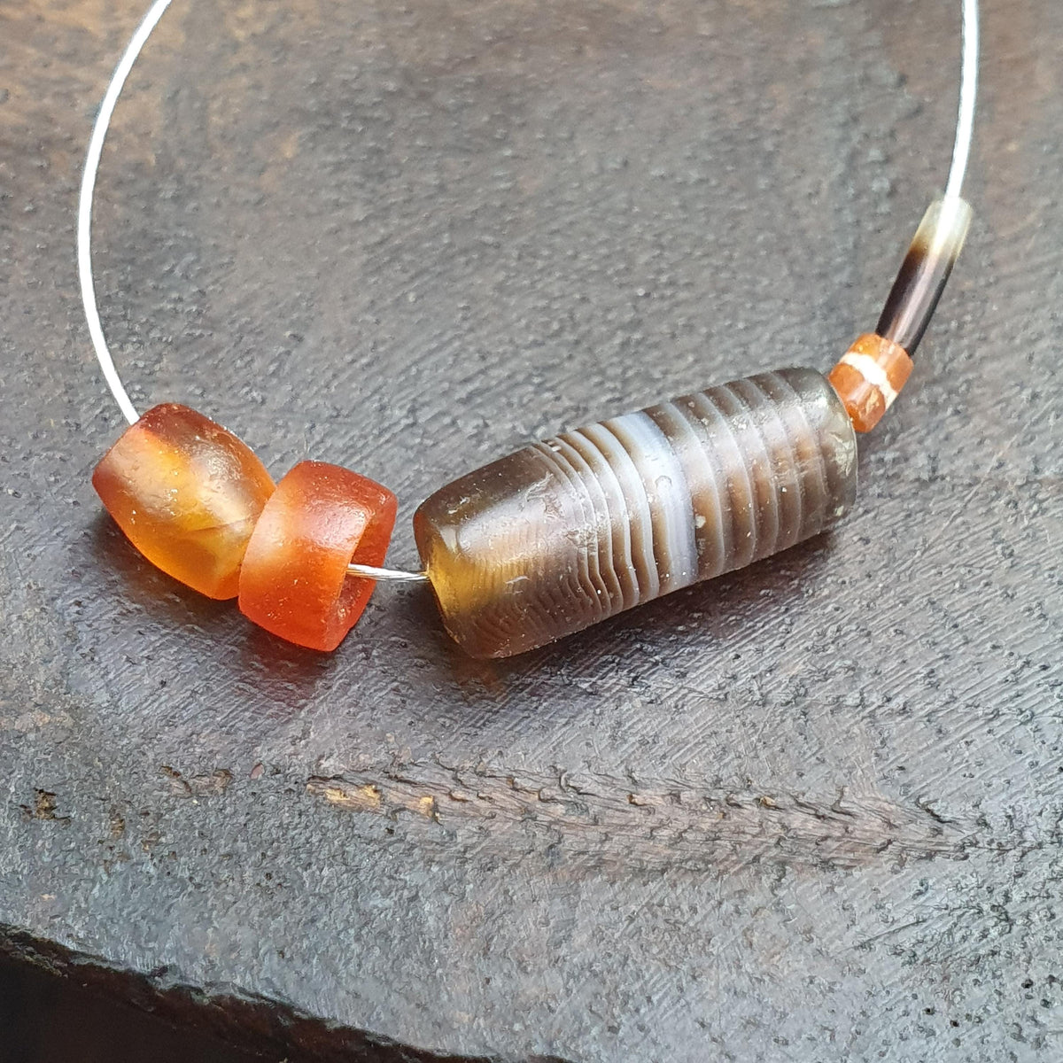 Ancient yemeni Suleimani Banded Agate and Carnelian beads beads Lot | Spiritual Amulet, Beaded Jewelry,