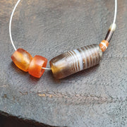 Ancient yemeni Suleimani Banded Agate and Carnelian beads beads Lot | Spiritual Amulet, Beaded Jewelry,
